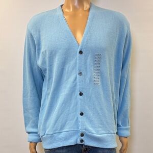 Vintage Arrow Light Blue Button-Up Cardigan